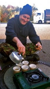 Coffee at the highway gas station